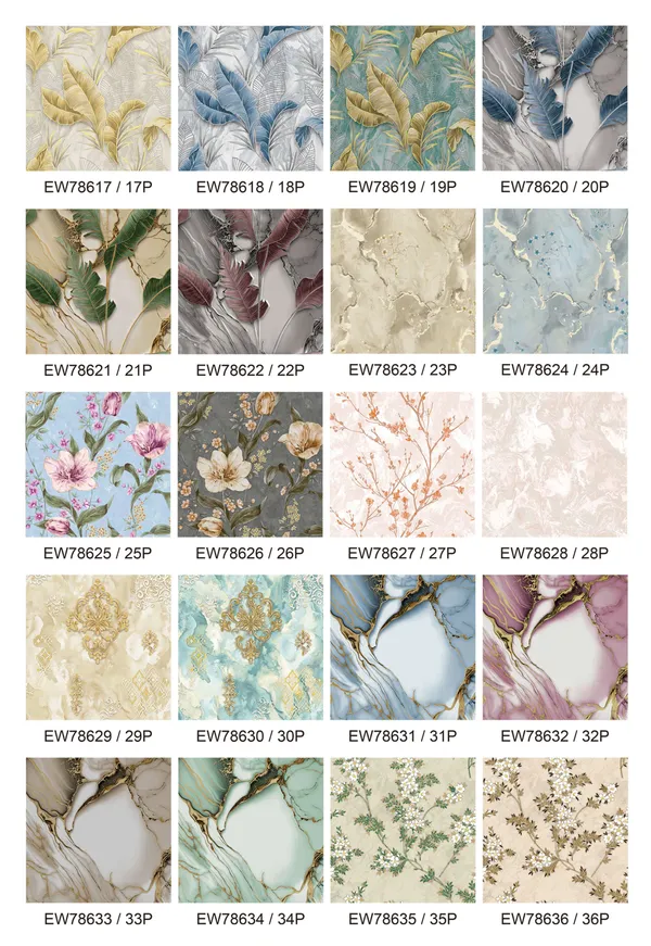 Imported_Paper_Contemporary_Floral_Feather_Abstract_Wallpaper