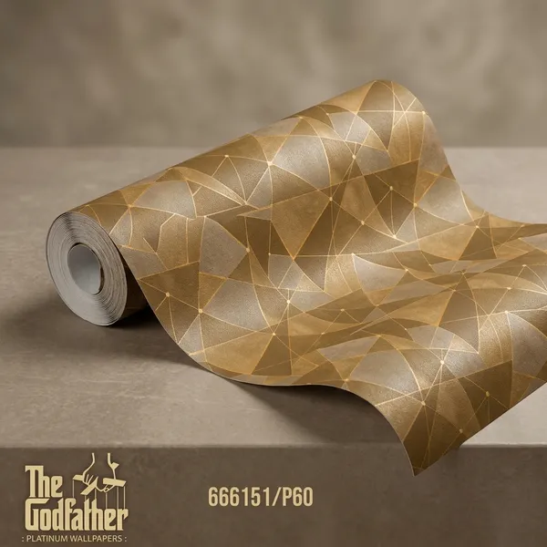 Imported_Paper_Modern_Gold_Beige_3d_Triangle_Geometric_Wallpaper