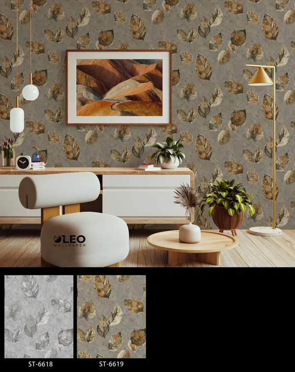 Grey_Leaf_Pattern_Peel_And_Stick_Wallpaper