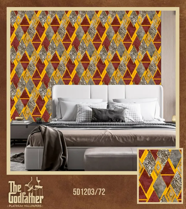 Imported_Paper_Geometric_Maroon_Gold_Triangle_Wallpaper