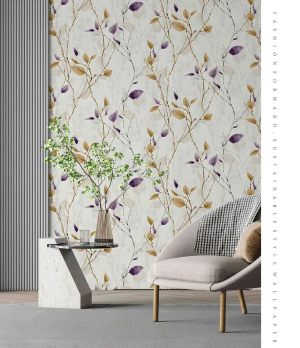 Cream_Purple_Floral_Branch_Peel_And_Stick_Wallpaper