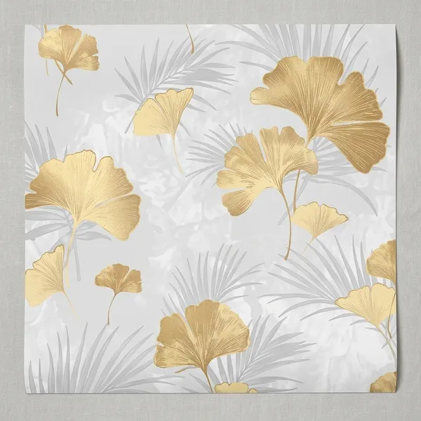 Imported_Paper_Botanical_Ginkgo_Leaf_Print_Gold_Grey_Wallpaper