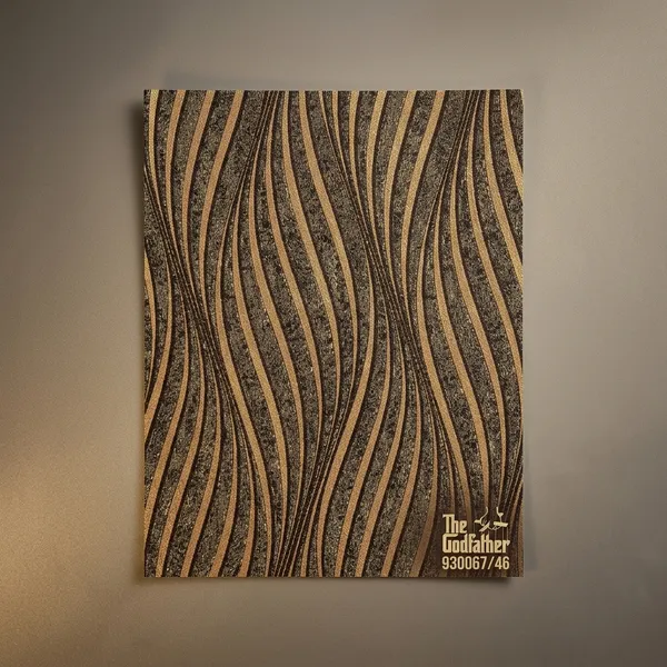 Imported_Paper_Brown_Gold_Wavy_Pattern_Textured_Wallpaper