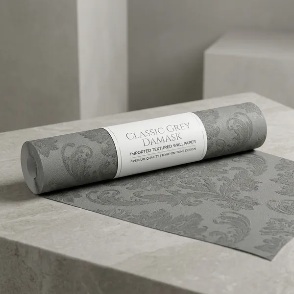 Imported_Paper_Classic_Grey_Damask_Textured_Wallpaper