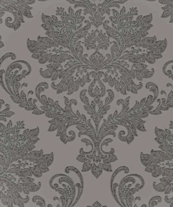 Imported_Paper_Classic_Grey_Damask_Textured_Wallpaper