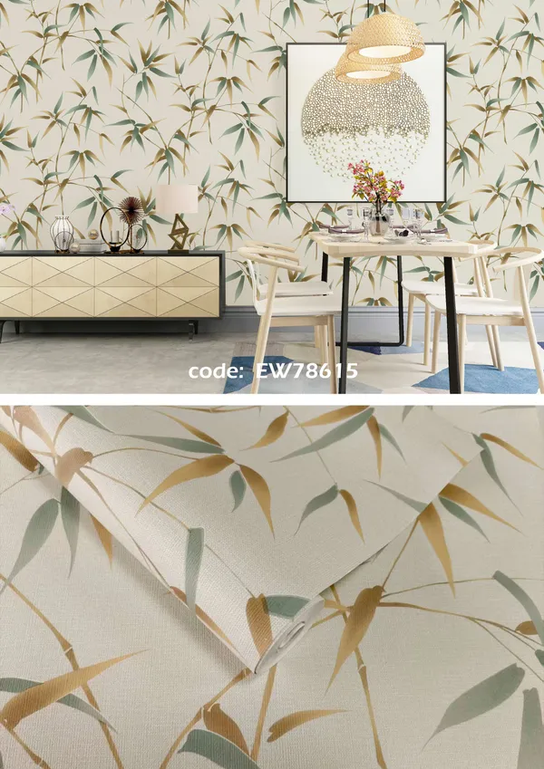 Vinyl_Botanical_Bamboo_Leaf_Green_Peel_And_Stick_Wallpaper