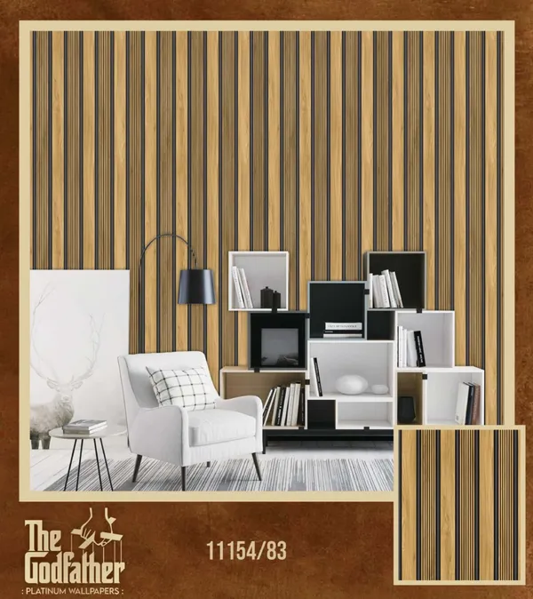 Imported_Paper_Classic_Beige_Black_Vertical_Stripe_Wallpaper