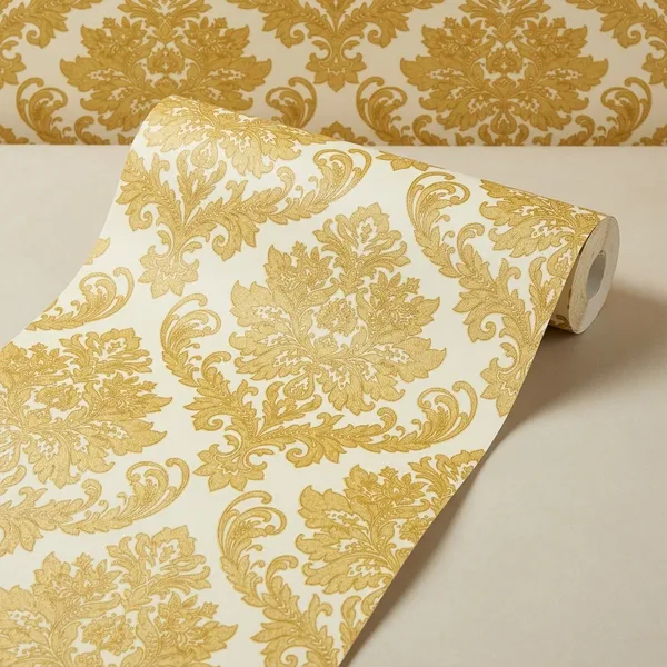 Imported_Paper_Classic_Gold_Damask_Pattern_Wallpaper