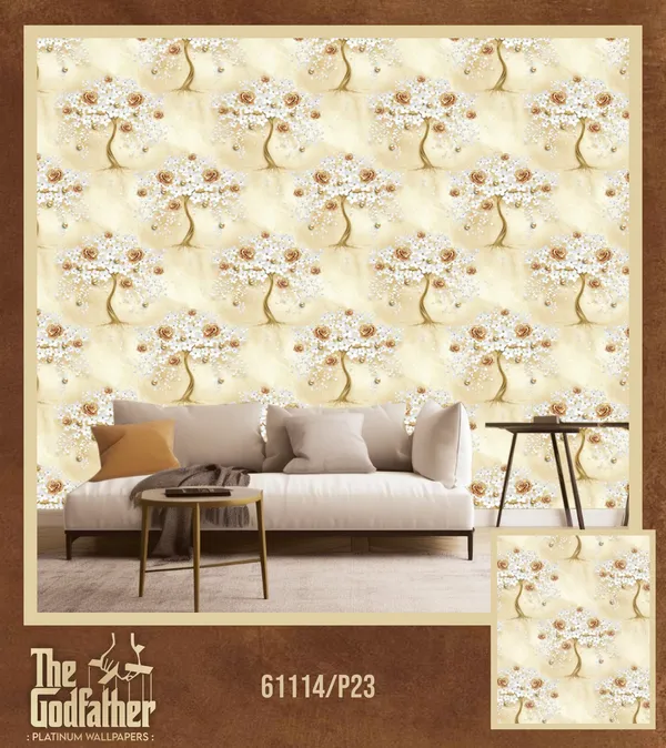 Imported_Paper_Floral_Beige_Brown_Tree_Pattern_Wallpaper
