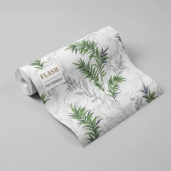 Imported_Paper_Tropical_Green_Palm_Leaf_Pattern_Wallpaper