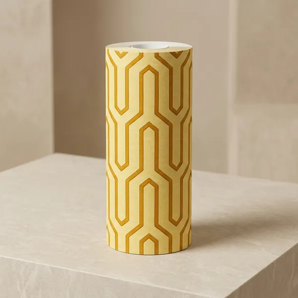 Imported_Paper_Retro_Yellow_Gold_Hexagonal_Geometric_Wallpaper