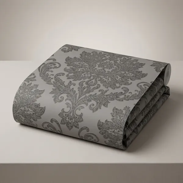 Imported_Paper_Classic_Grey_Damask_Textured_Wallpaper