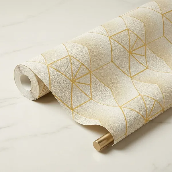 Imported_Paper_Gold_Geometric_Diamond_Pattern_Wallpaper