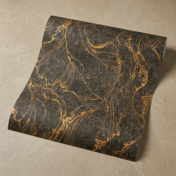 Imported_Paper_Luxe_Brown_Gold_Marble_Veined_Wallpaper