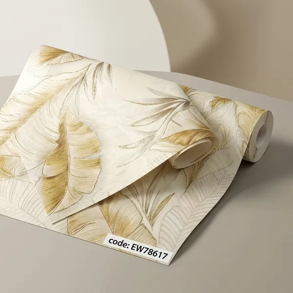 Imported_Paper_Tropical_Golden_Feather_Leaf_Peel_And_Stick_Wallpaper