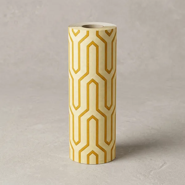 Imported_Paper_Retro_Geometric_Hexagon_Yellow_Gold_Wallpaper