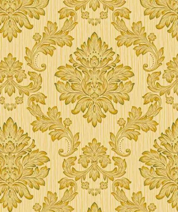 Imported_Paper_Classic_Damask_Pattern_Golden_Yellow_Wallpaper