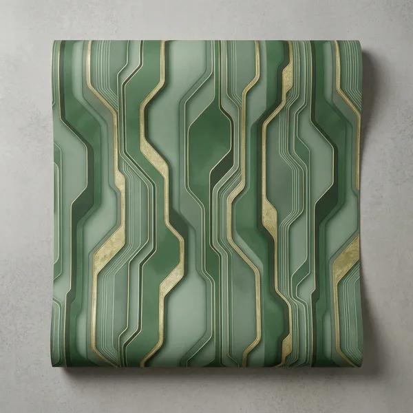 Imported_Paper_Modern_Green_Circuit_Board_Pattern_Wallpaper