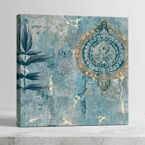 Blue_Gold_Abstract_Medallion_Decorative_Wall_Art_Print