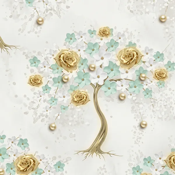 Imported_Paper_Decorative_Floral_Tree_Wall_Art_Wallpaper