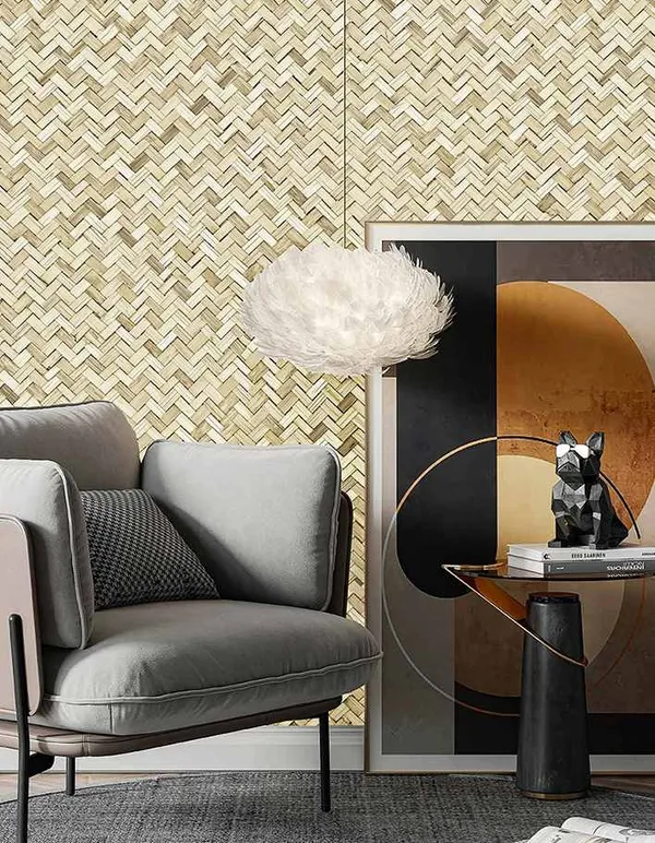 Imported_Paper_Contemporary_Beige_Herringbone_Textured_Wallpaper