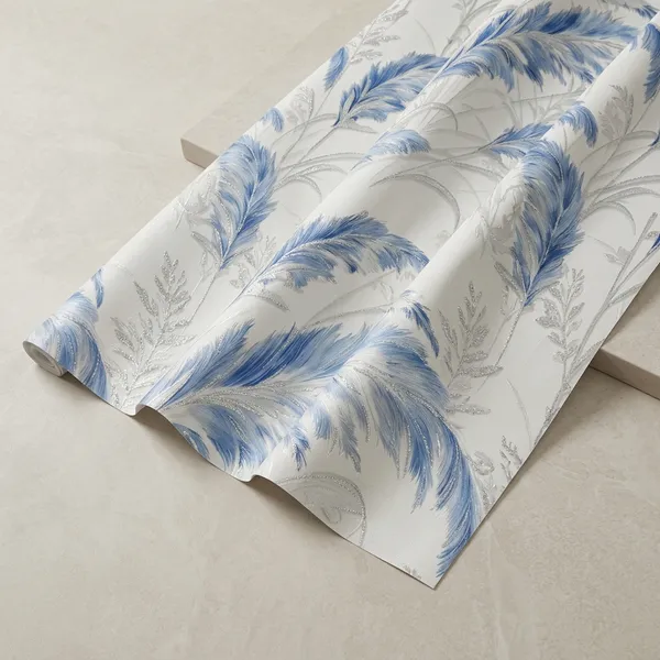 Imported_Paper_Peel_And_Stick_Blue_Grey_Feather_Pattern_Wallpaper