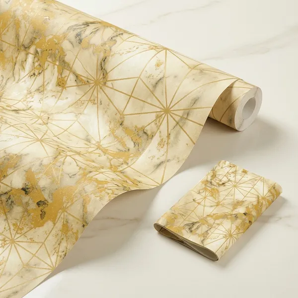 Imported_Paper_Floral_Geometric_Yellow_Gold_Ginkgo_Leaf_Wallpaper