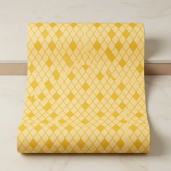 Imported_Paper_Classic_Argyle_Diamond_Pattern_Yellow_Wallpaper