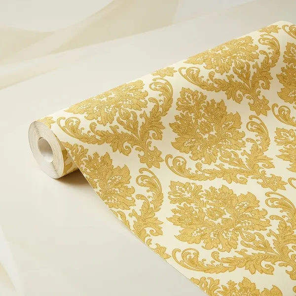 Vinyl_Baroque_Damask_Gold_Cream_Decorative_Wallpaper