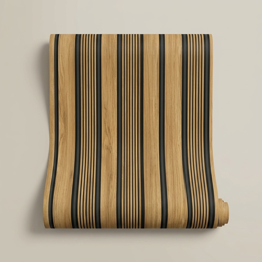 Imported_Paper_Classic_Beige_Black_Vertical_Stripe_Wallpaper
