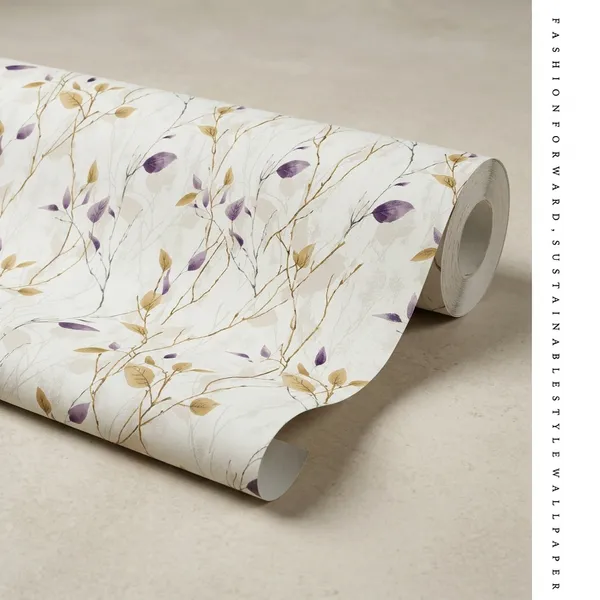 Cream_Purple_Floral_Branch_Peel_And_Stick_Wallpaper