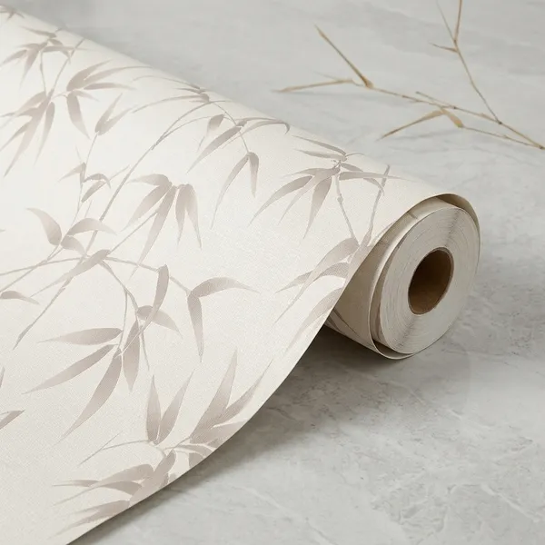 Imported_Paper_Botanical_Bamboo_Leaf_Self_Adhesive_Wallpaper
