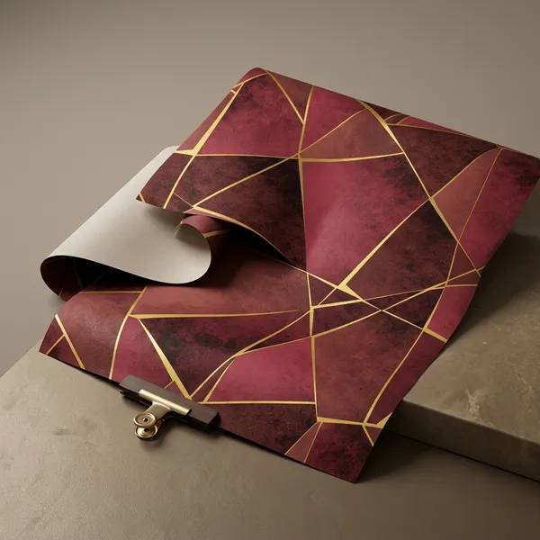 Imported_Paper_Modern_Burgundy_Gold_Geometric_Abstract_Wallpaper
