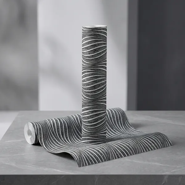 Imported_Paper_Modern_Wavy_Textured_Charcoal_Grey_Wallpaper