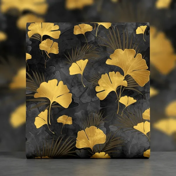 Imported_Paper_Luxe_Golden_Ginkgo_Leaf_Black_Marble_Wallpaper