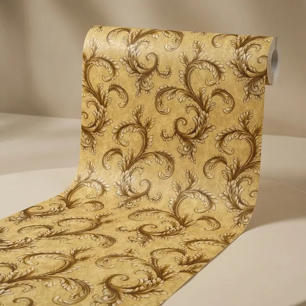 Golden_Baroque_Scrollwork_Wallpaper