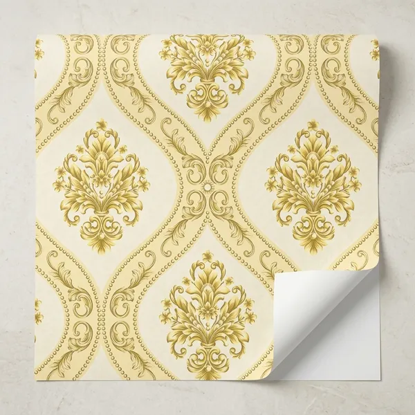 Imported_Paper_Classic_Cream_Gold_Damask_Floral_Wallpaper
