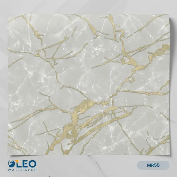 Imported_Paper_White_Gold_Marble_Veining_Pattern_Wallpaper