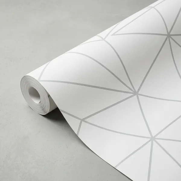 Imported_Paper_Contemporary_White_Silver_Geometric_Pattern_Wallpaper