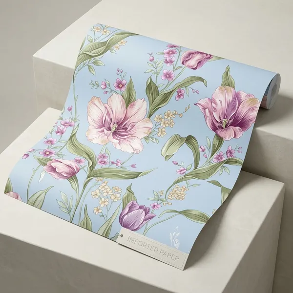 Imported_Paper_Contemporary_Floral_Feather_Abstract_Wallpaper