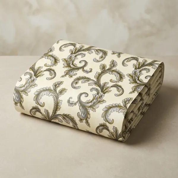 Imported_Paper_Baroque_Cream_Acanthus_Leaf_Scroll_Wallpaper