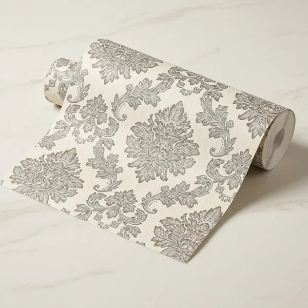 Imported_Paper_Classic_Beige_Grey_Damask_Wallpaper