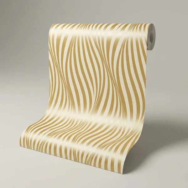 Imported_Paper_Modern_Gold_Cream_Zebra_Stripe_Wallpaper
