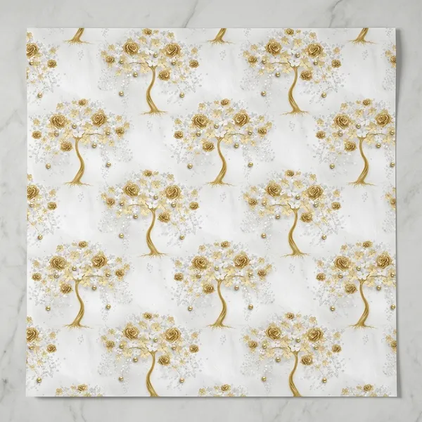 Imported_Paper_Floral_Golden_Tree_Patterned_Wallpaper