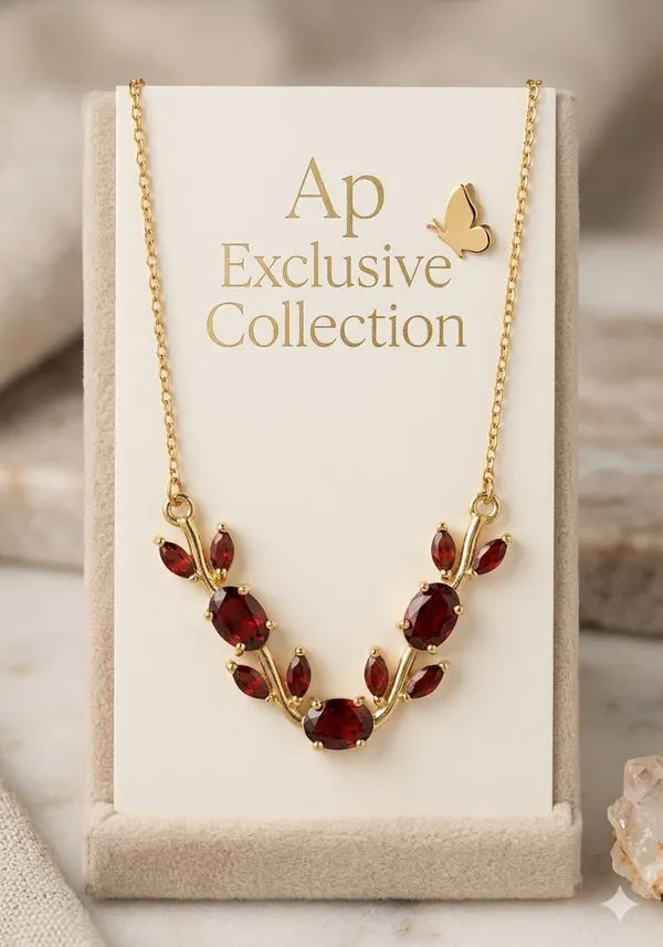 Gold_Plated_Ruby_Stone_Floral_Necklace