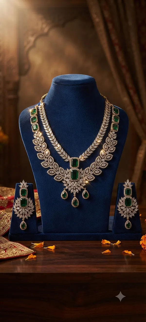 Green_Stone_Statement_Necklace_Set_For_Women