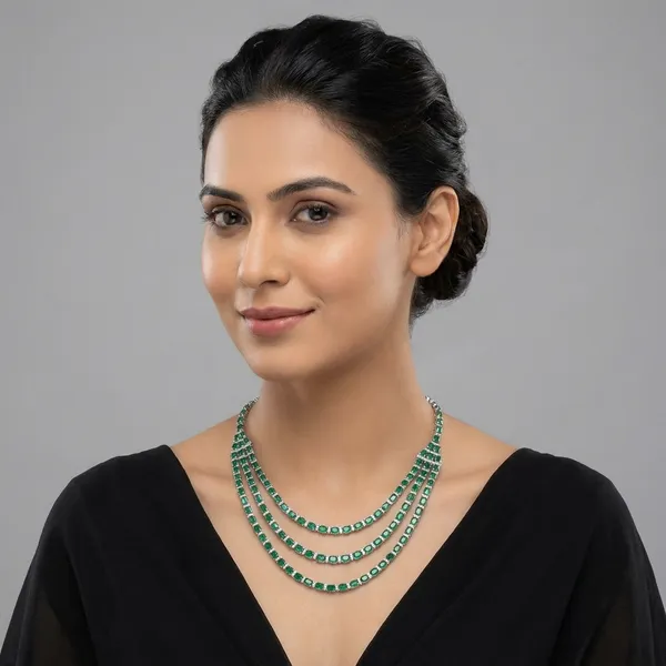 Green_And_White_Stone_Studded_Three_Layer_Necklace