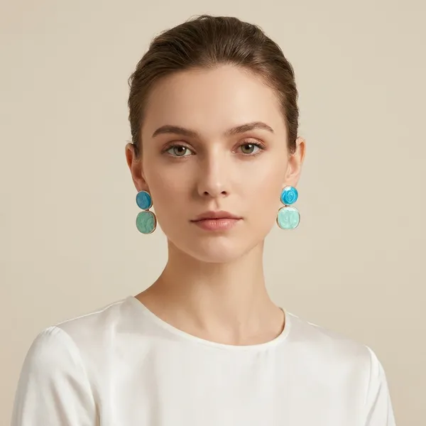 Blue_And_Green_Dual_Tone_Circular_Stud_Earrings_For_Women