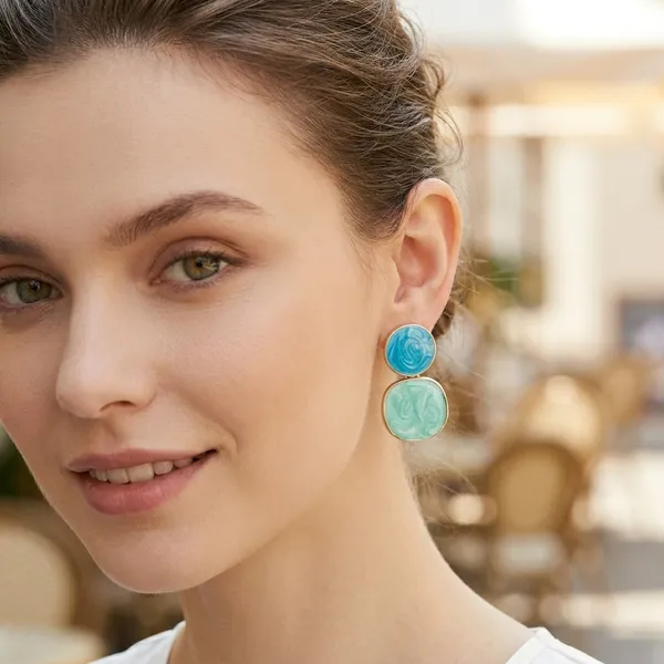 Blue_And_Green_Dual_Tone_Circular_Stud_Earrings_For_Women