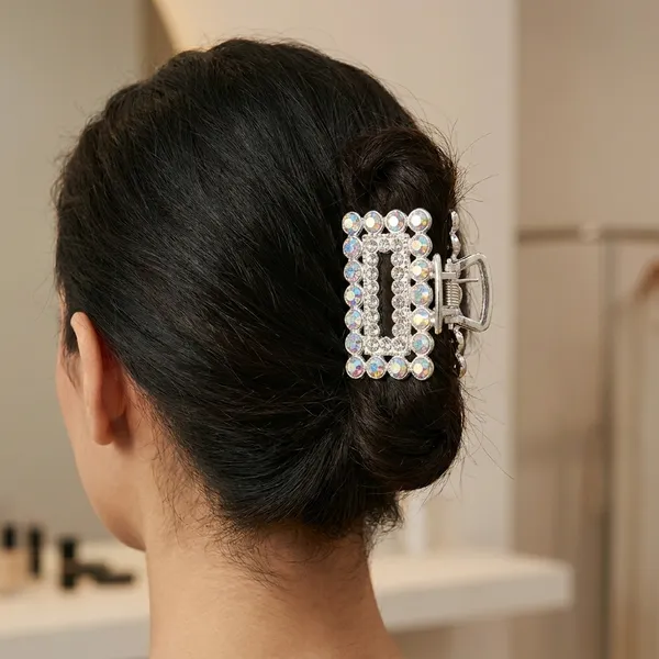 Silver_Rhinestone_Rectangular_Hair_Claw_Clip_For_Women